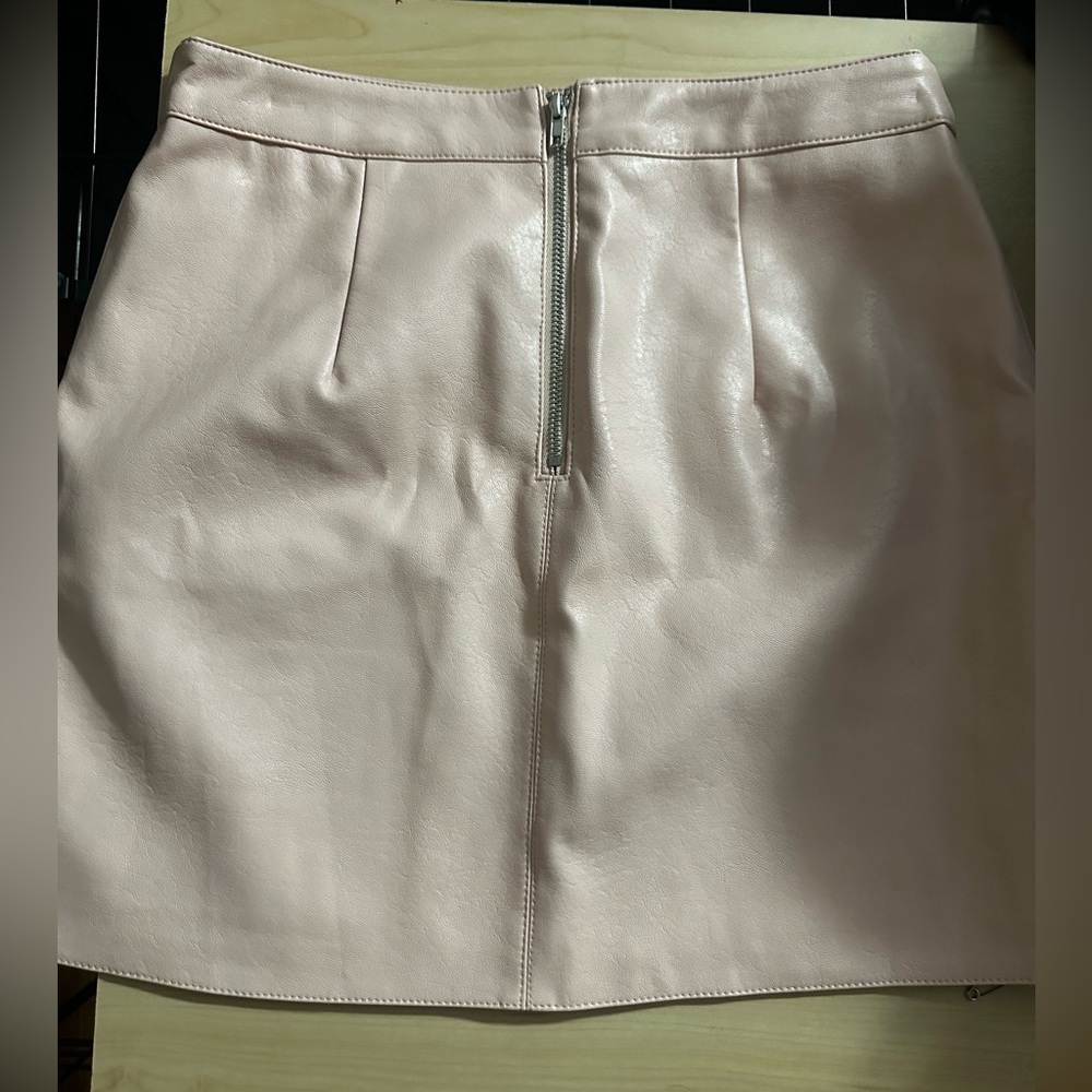 NWOT pink leather skirt